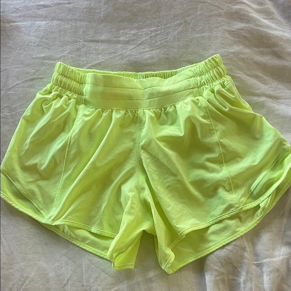 Lululemon Neon Yellow Running Shorts